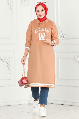 moda selvim Tunic 5065UZ662 Biscuit - Thumbnail