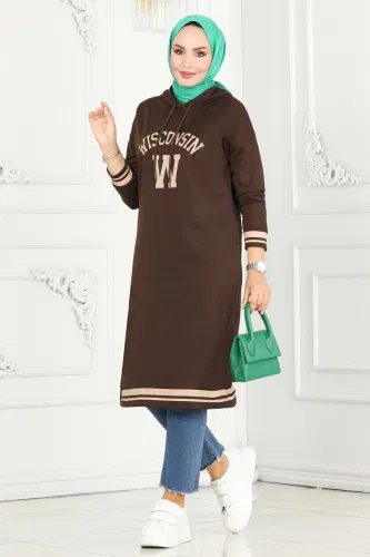 moda selvim Tunic 5065UZ662 Brown & Vision - Thumbnail