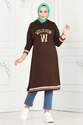 moda selvim Tunic 5065UZ662 Brown & Vision - Thumbnail