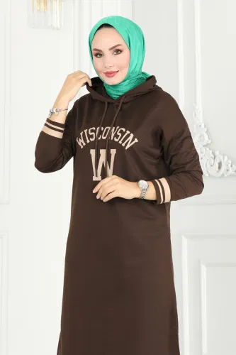 moda selvim Tunic 5065UZ662 Brown & Vision - Thumbnail