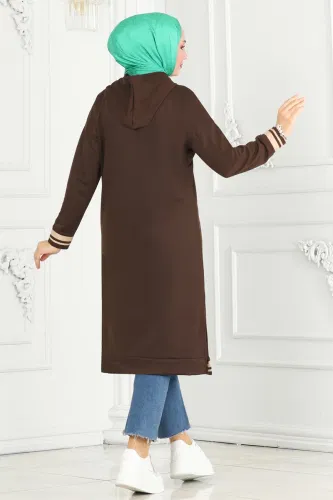 moda selvim Tunic 5065UZ662 Brown & Vision - Thumbnail