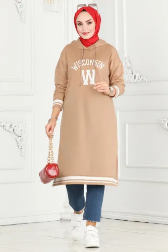 moda selvim Tunic 5065UZ662 Latte&Ekru - Thumbnail