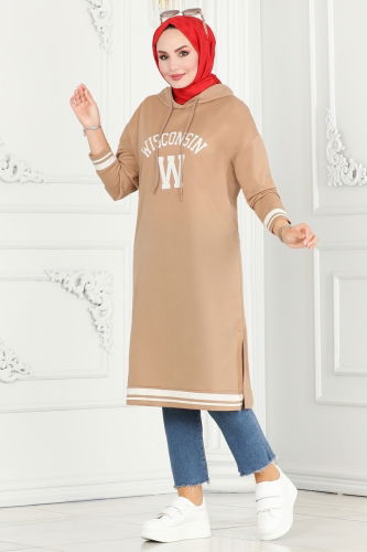 moda selvim Tunic 5065UZ662 Latte&Ekru - Thumbnail