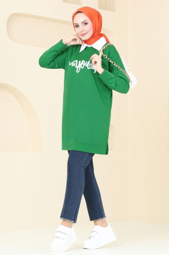 moda selvim Tunic 5069UZ662 Benetton Green - Thumbnail