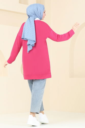 moda selvim Tunic 5069UZ662 Fuchsia - Thumbnail