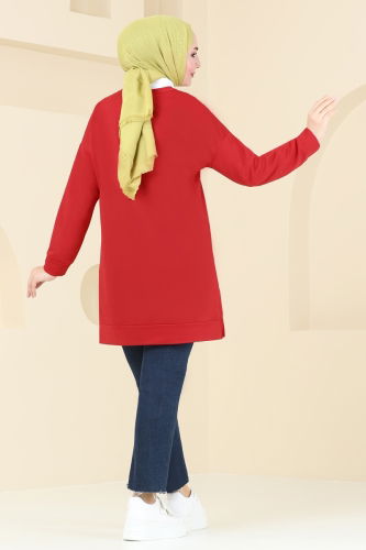 moda selvim Tunic 5069UZ662 Red - Thumbnail