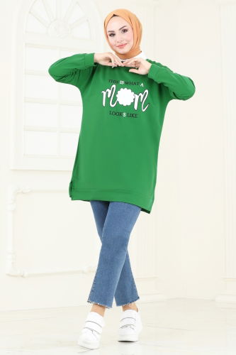 moda selvim Tunic 5074UZ662 Benetton Green - Thumbnail