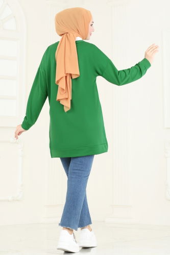 moda selvim Tunic 5074UZ662 Benetton Green - Thumbnail