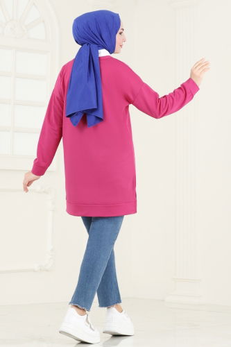 moda selvim Tunic 5074UZ662 Fuchsia - Thumbnail