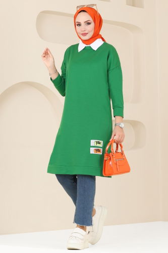 moda selvim Tunic 5080UZ662 Benetton Green - Thumbnail