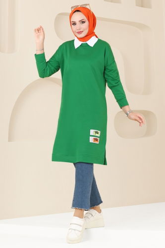 moda selvim Tunic 5080UZ662 Benetton Green - Thumbnail