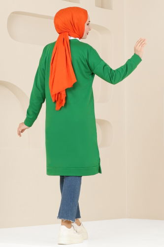 moda selvim Tunic 5080UZ662 Benetton Green - Thumbnail