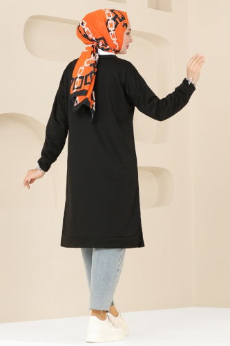 moda selvim Tunic 5080UZ662 Black - Thumbnail