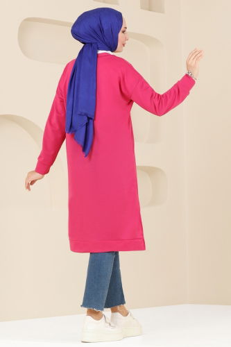 moda selvim Tunic 5080UZ662 Fuchsia - Thumbnail