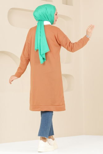 moda selvim Tunic 5080UZ662 Latte - Thumbnail