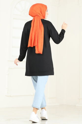 moda selvim Tunic 5091UZ662 Black - Thumbnail