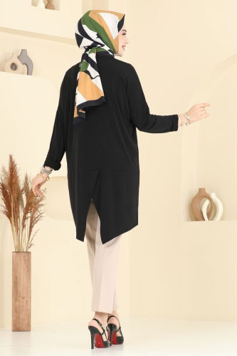 moda selvim Tunic 5094UZ662 Black - Thumbnail