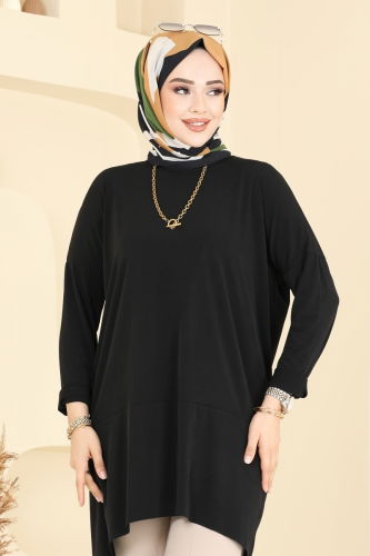 moda selvim بلوز أسود 5094UZ662 - Thumbnail