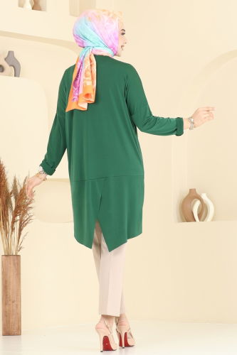 moda selvim Tunic 5094UZ662 Emerald - Thumbnail