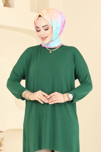 moda selvim Tunic 5094UZ662 Emerald - Thumbnail