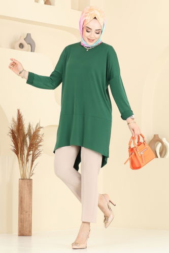 moda selvim بلوز زيتي 5094UZ662 - Thumbnail