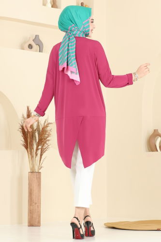 moda selvim Tunic 5094UZ662 Fuchsia - Thumbnail