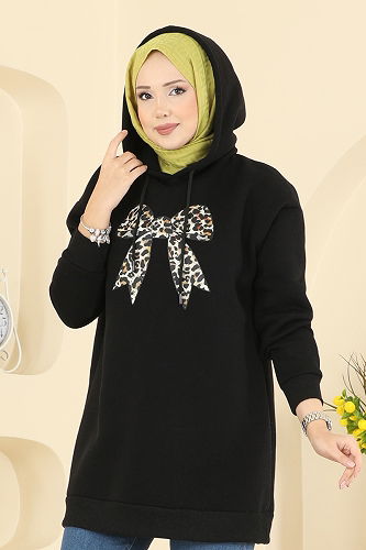 moda selvim بلوز أسود 5286TEG847 - Thumbnail