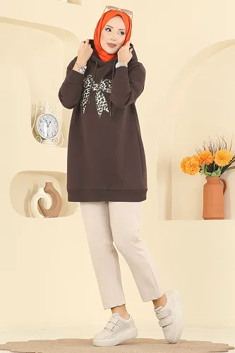 moda selvim Tunic 5286TEG847 Brown - Thumbnail