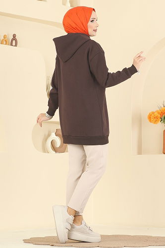 moda selvim بلوز بني 5286TEG847 - Thumbnail