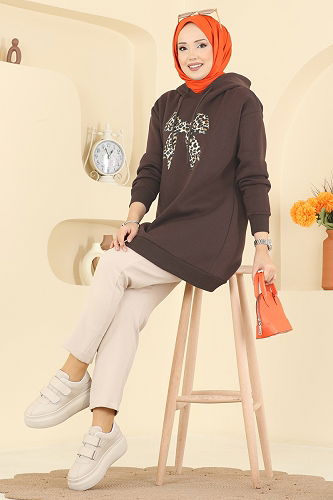 moda selvim بلوز بني 5286TEG847 - Thumbnail