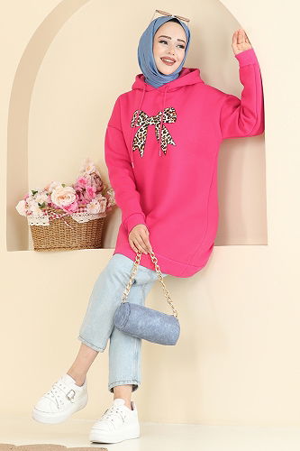 moda selvim Tunic 5286TEG847 Fuchsia - Thumbnail