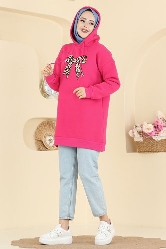 moda selvim Tunic 5286TEG847 Fuchsia - Thumbnail
