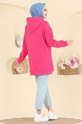 moda selvim بلوز فوشي 5286TEG847 - Thumbnail