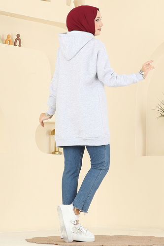 moda selvim Tunic 5286TEG847 Gray - Thumbnail