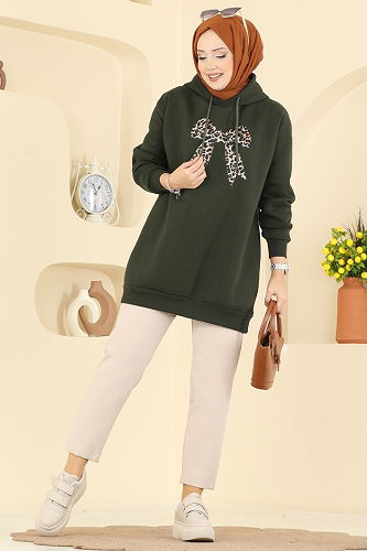 moda selvim Tunic 5286TEG847 Khaki - Thumbnail