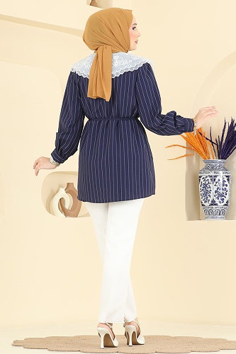 moda selvim Tunic 5343NFC1010 Navy Blue - Thumbnail