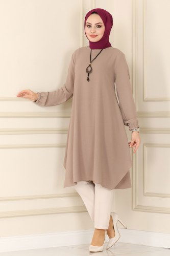 moda selvim 5358AYD574 فيزيون بلوز طويل - Thumbnail