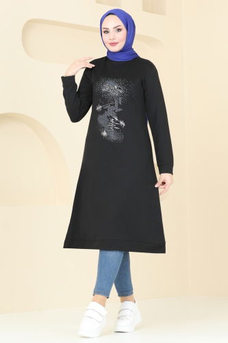 moda selvim Tunic 5591ZNN863 Black - Thumbnail