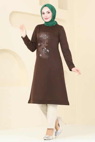 moda selvim Tunic 5591ZNN863 Brown - Thumbnail