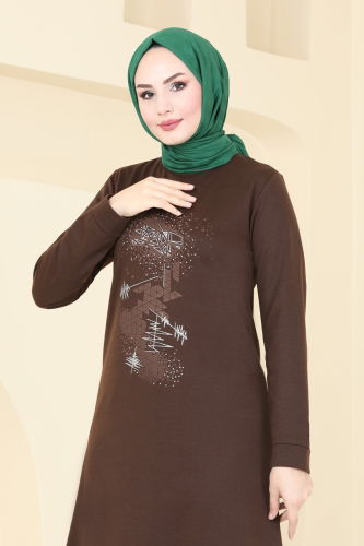 moda selvim Tunic 5591ZNN863 Brown - Thumbnail