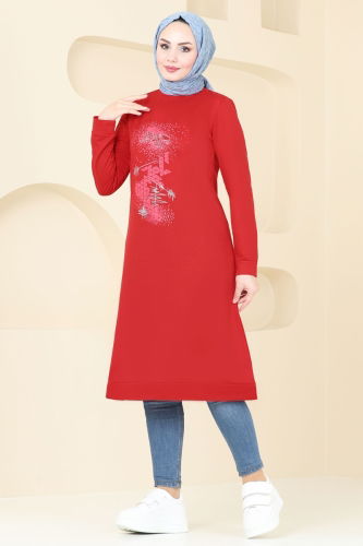 moda selvim Tunic 5591ZNN863 Red - Thumbnail