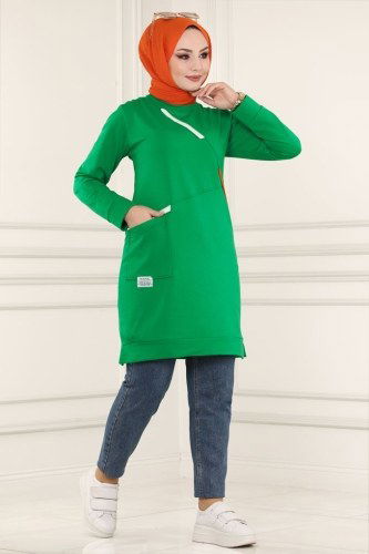 moda selvim Tunic 5888AYD574 Benetton Green - Thumbnail
