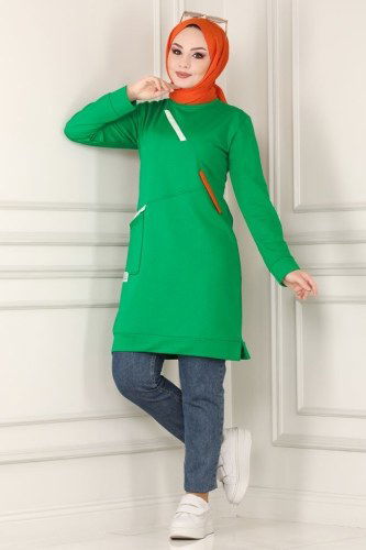 moda selvim Tunic 5888AYD574 Benetton Green - Thumbnail