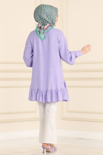 moda selvim Tunic 5898BSK463 Lavender - Thumbnail