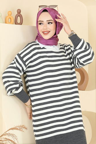 moda selvim Tunic 6005KL398 Anthracite - Thumbnail