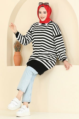 moda selvim بلوز أسود 6005KL398 - Thumbnail