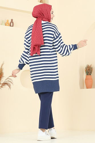 moda selvim Tunic 6005KL398 Indigo - Thumbnail