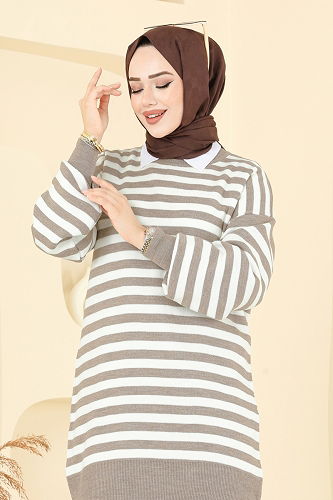 moda selvim بلوز بيج 6005KL398 - Thumbnail