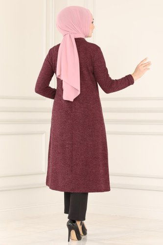 moda selvim Tunic 6011MRT754 Claret Red - Thumbnail