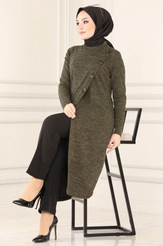 moda selvim 6011MRT754 العفني بلوز طويل - Thumbnail